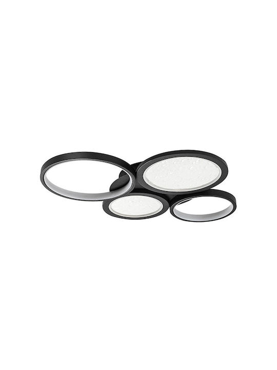 Rabalux Aranis Smart Deckenleuchte Schwarz mit Integrierte LED und Fernbedienung