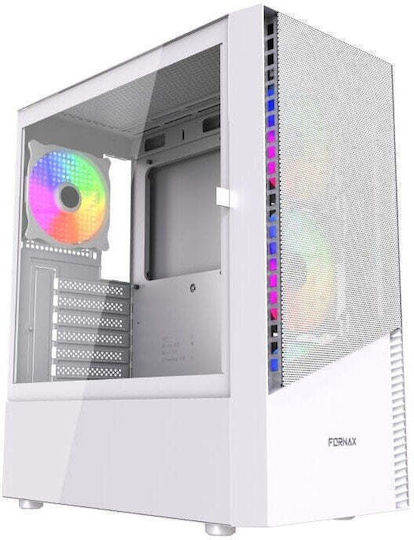 Gembird Fornax 200 Gaming Midi-Turm Computergehäuse mit Seitenfenster Weiß