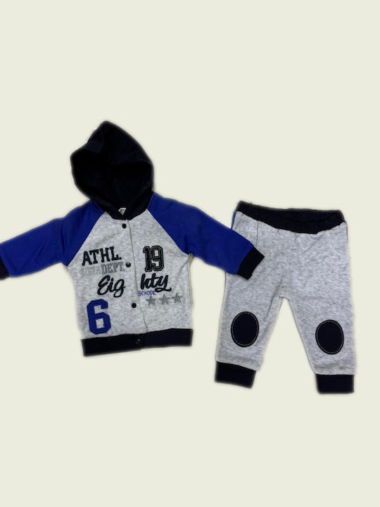 Kids Set with Pants 3 Pieces Grey-Blue