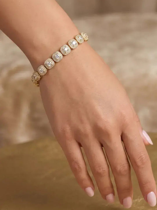SteweHome Brățară pentru femei din aur de 14K cu zircon 18 cm