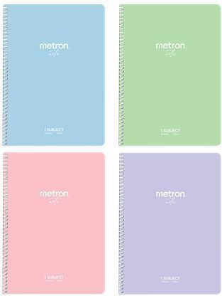 Metron Spiral Ruled Notebook 120 Paper Sheets (Miscellaneous Designs)