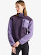 Yumiori 1/4 Winter Damen Fleece Bluse mit Reißverschluss Lila