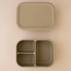 Nok Nok Kids' Food Container Made of Silicone 0.8 Litre Green Lunchbox 3 Divided Sage Nok Nok Kids' Food Container Made of Silicone 0.8 Litre Green Lunchbox 3 Divided Sage