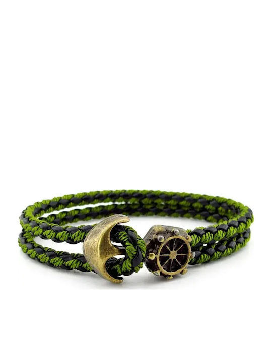 SteweHome Men's Bracelet with Anchor Design Made of Leather