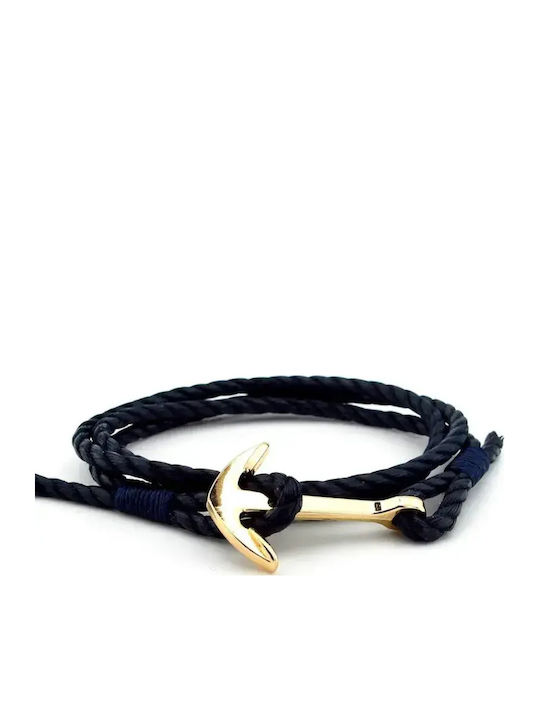 SteweHome Men's Bracelet with Anchor Design Made of Leather
