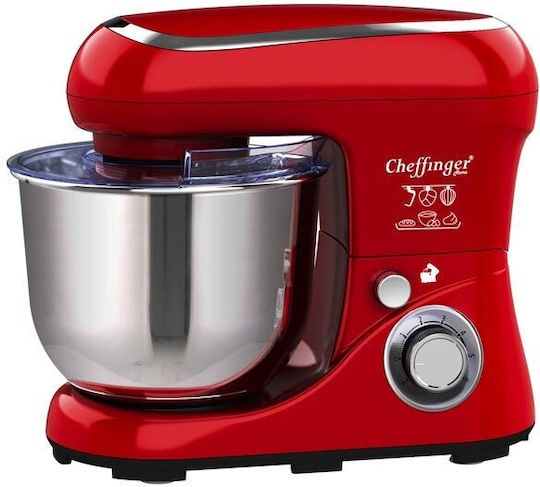 Cheffinger Кухненски робот 1600W с Неръждаем Казан 6.5lt Червена