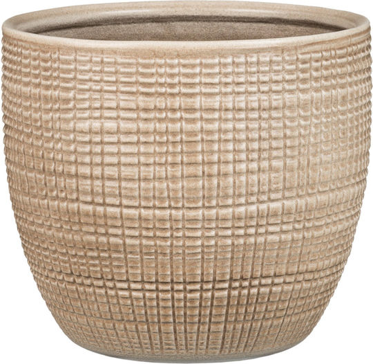 Scheurich Ceramic Brown Plant Pot with Stand 25x25cm