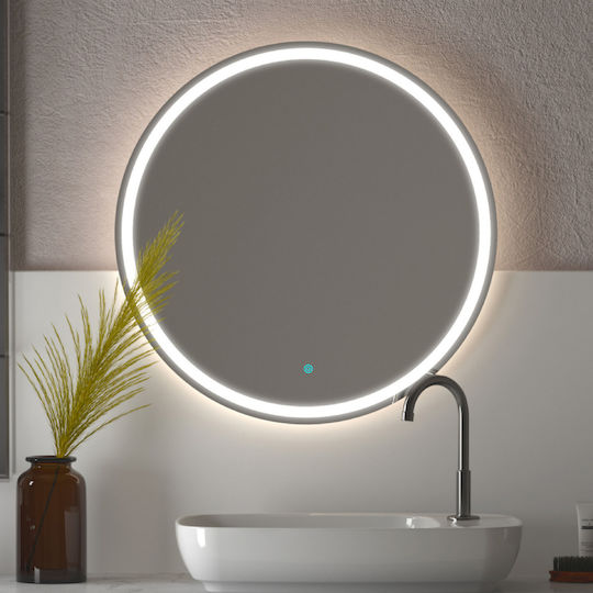 Albus Στρογγυλός Καθρέπτης Μπάνιου Led Αφής 70x70cm