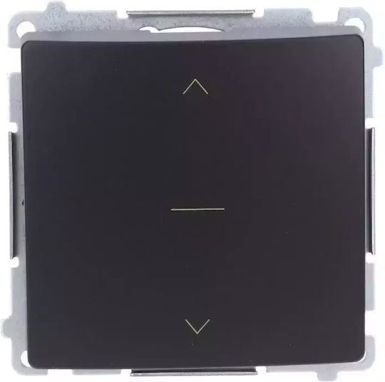 Kontakt-Simon Recessed Wall Switch for Rolling Shutters with Frame Black