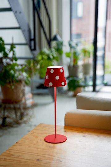 Die Spiegelburg Metal Table Lamp with Red Shade and Base