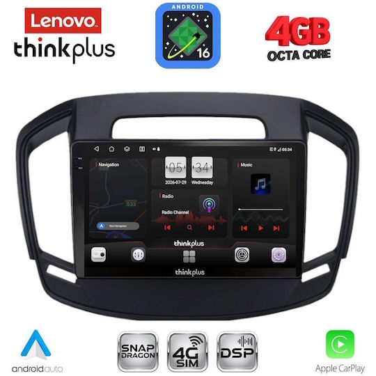 Lenovo Автомобилна Аудио Система за Opel Insignia (Bluetooth/USB/Вграден Wi-Fi/GPS/Apple CarPlay/Android Auto) с Touch Screen 9"