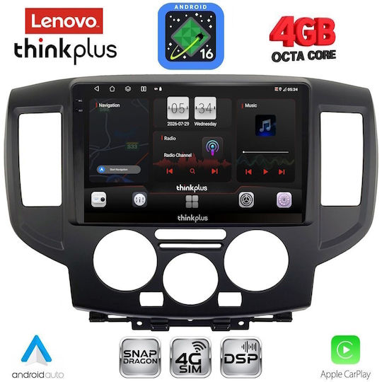 Lenovo Автомобилна Аудио Система за Nissan NV200 2009-2020 (Bluetooth/USB/Вграден Wi-Fi/GPS/Apple CarPlay/Android Auto) с Touch Screen 9"