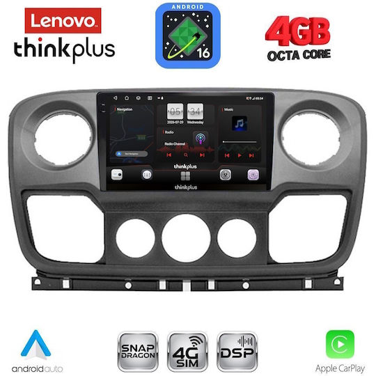 Lenovo Автомобилна Аудио Система За Opel Movano Renault Master Nissan NV400 2010-2020 Bluetooth USB WiFi GPS Apple CarPlay Android Auto С Touch Screen 10"