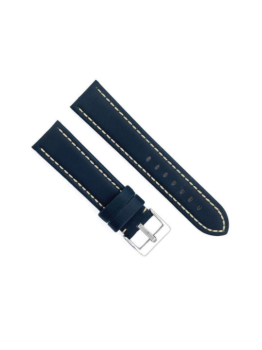 Wishbox Leather Strap for Xiaomi Watch S1 Active 47mm Navy Blue