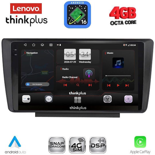 Lenovo Автомобилна Аудио Система за Skoda Octavia 2005-2012 с Clima (Bluetooth/USB/WiFi/GPS/Apple CarPlay/Android Auto) с Touch Screen 9"