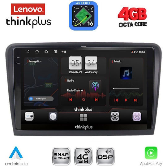 Lenovo Car Audio System for Skoda Superb 2008-2015 with Clima (Bluetooth/USB/WiFi/GPS/Apple CarPlay/Android Auto) with 10" Touch Screen