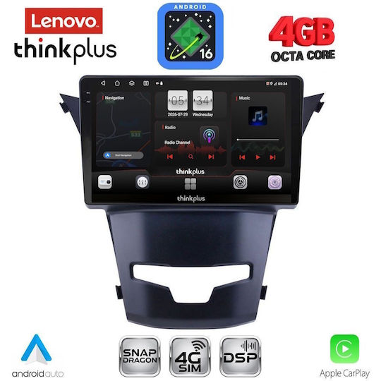 Lenovo Car Audio System for Ssangyong Korando 2014-2019 (Bluetooth/USB/WiFi/GPS/Apple CarPlay/Android Auto) with 9" Touch Screen