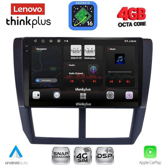 Lenovo Автомобилна Аудио Система за Subaru Forester / Impreza 2008-2013 (Bluetooth/USB/Wi-Fi/GPS/Apple CarPlay/Android Auto) с Touch Screen 9"
