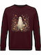 Суитшърт Органичен Унисекс Wildflower Ghost Boho Floral Halloween Vintage Spooky Season Ghost Fall Flowers Бордо