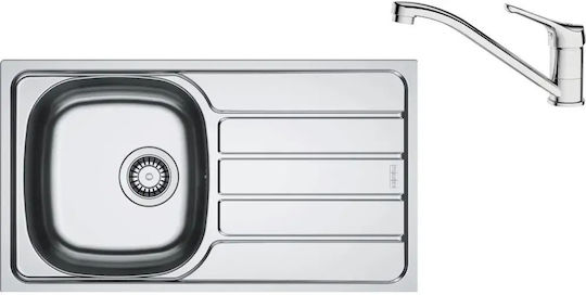 Franke Skn Chiuvetă Bucătărie Drop-In Dreapta Inox cu Robinet M78xL43.5cm Argintie