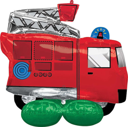 Set 3 Baloane Vehicule Folie Jumbo Airloonz Pompieri 106 cm