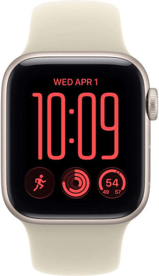 Apple Apple Watch SE 3 Aluminium 40mm Waterproof with PPG Sensor Starlight Aluminium Case with Sand Sport Band S/M