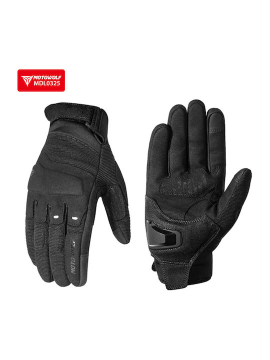 Motowolf Retro Καλοκαιρινά Ανδρικά Γάντια Μαύρα