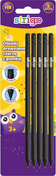 Strigo Strigo 5 Bleistifte HB Mit Radiergummi Schwarz Strigo Strigo 5 Bleistifte HB Mit Radiergummi Schwarz
