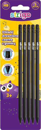 Strigo Strigo 5 Bleistifte HB Mit Radiergummi Schwarz