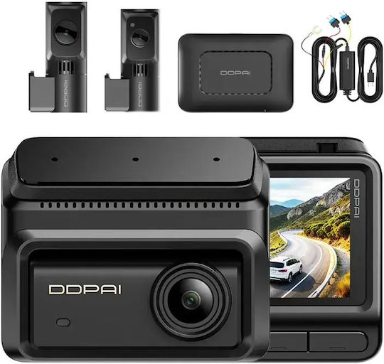 DDPAI Z90T Car DVR Camera Set 4K with 3" Screen Bluetooth, Wi-Fi, GPS & Rear Camera