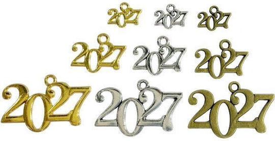 Metallisches Glücksbringer "2027" 1,5cm 0621633 Kupfer
