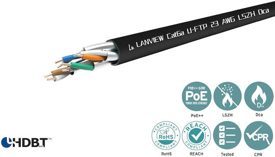 Lanview U/UTP Cat.6a (Gigabit) Network Cable Ethernet 3m Black