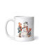 Cană Ceramică De Crăciun Oameni De Zăpadă 330ml Cu Personalizare