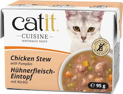 Catit Nasses Katzenfutter Dose mit Huhn und Kürbis 95g
