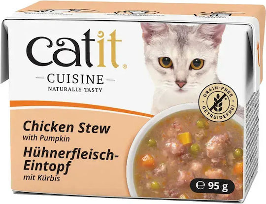 Catit Hrana Umedă pentru Pisici în Conservă cu Pui și Dovleac 95gr