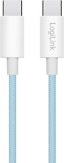 LogiLink USB 2.0 Kabel USB-C männlich - USB-C 60W PD Blau 1m CU0350