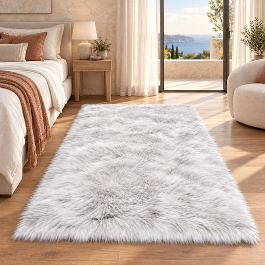 My Home Luxury Angel Antiderapant Covor Rectangular Din Blană Alb 60x90cm