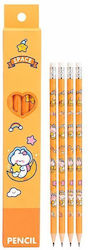 Pencil Space Моливи Подредба 4 Бройки Мече Кафяво Астронавт