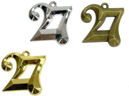 Metallisches Glücksbringer "27" 3D 2,5cm 0621629 Gold