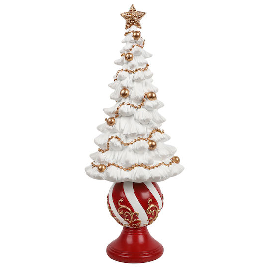 Decorativ De Crăciun Din Plastic Alb Înălțime 32cm