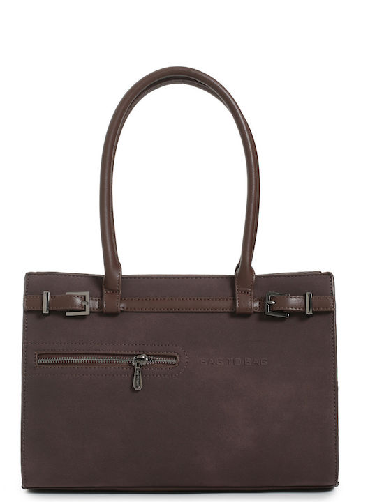 Bag to Bag Дамска Чанта За Рамо Велур Кафява