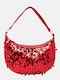 Stoff Damen Handtasche Schulter Burgundisch