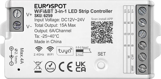 Eurospot Controler LED Tuya Wi-Fi și RF 2.4GHz și BT 3în1 EU6259