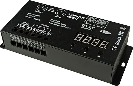 Eurospot Controler Dmx512 Bandă Led Monocromatică 1ch Dc 12-24v Eu6274