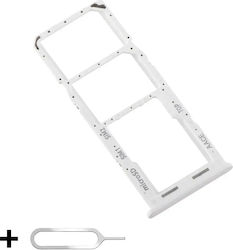 Sim Tray Holder Samsung A04s A047 Dual Sim Microsd Card Slot + Sim Key Included White Sim Tray Holder Samsung A04s A047 Dual Sim Microsd Card Slot + Sim Key Included White