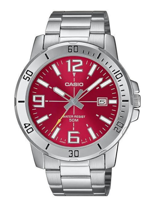 Casio Men's Battery Watch with Silver Metal Bracelet