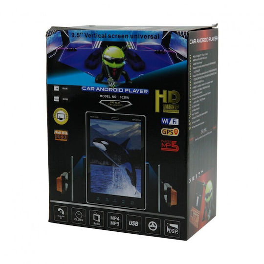 Car Audio System 2 DIN (Bluetooth/USB/AUX/WiFi/GPS/Apple-Carplay/Android-Auto) with 9.5" Touch Screen