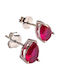 Prince Silvero Silver Earrings with Red Stones