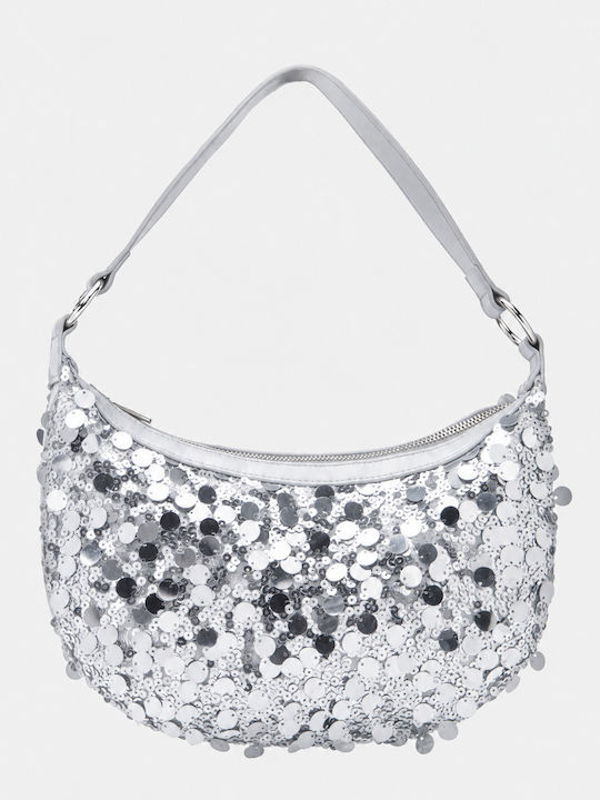 Stoff Damen Handtasche Schulter Silber