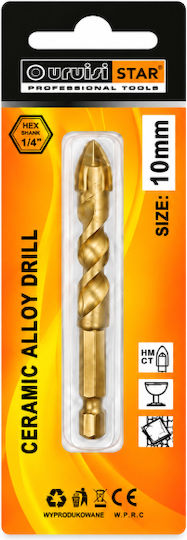 Uruisi Star Drill with Hexagon Shank for Glass Tiles and Metal 10mm 12mm 45x160mm